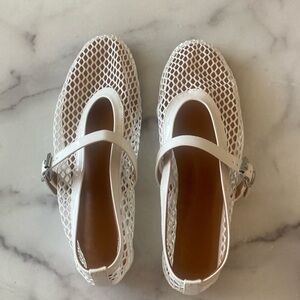White Mesh Ballet Flats 8.5